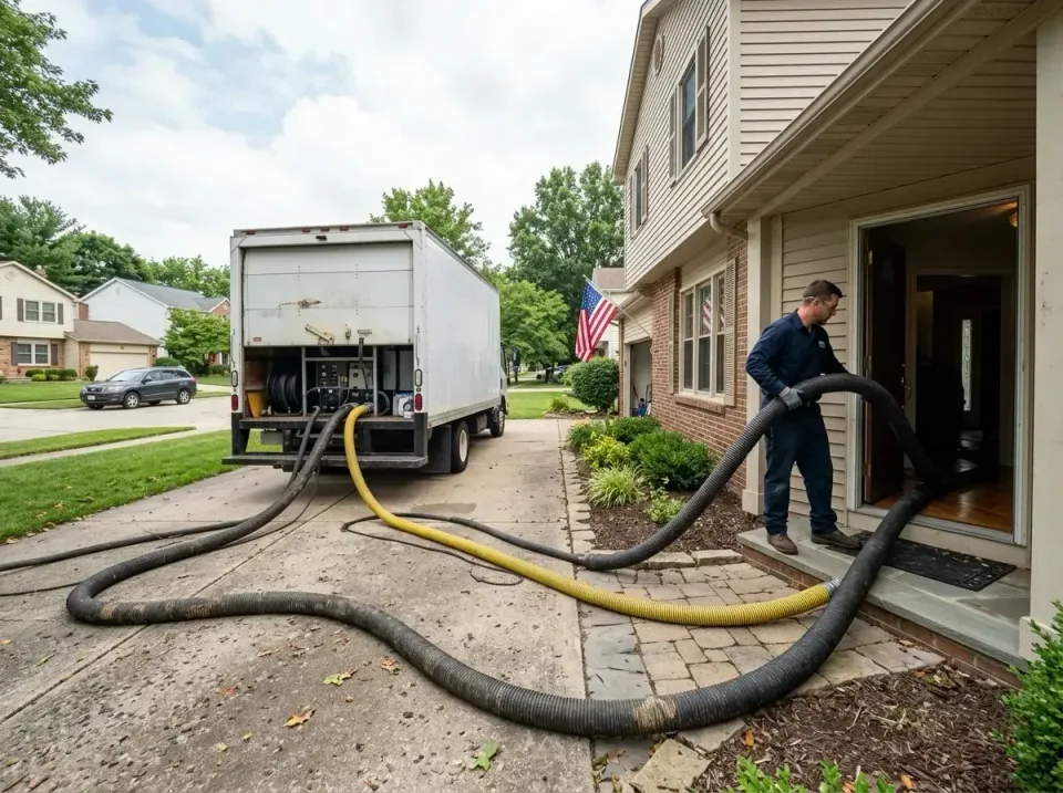 Box Truck — Residential Driveway Box Truck — Residential Driveway