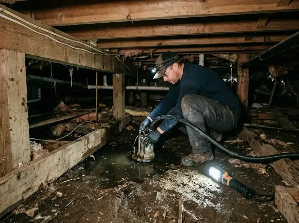 Submersible Pump — Crawl Space — Submersible Pump, Discharge Hose, Headlamp, Crawl Space, Emergency Water Extraction & Remov…